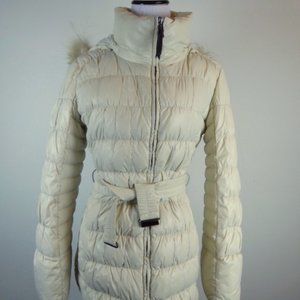 MAX MARA WEEKEND ivory HOODED PUFFER Jacket 8 outdoor